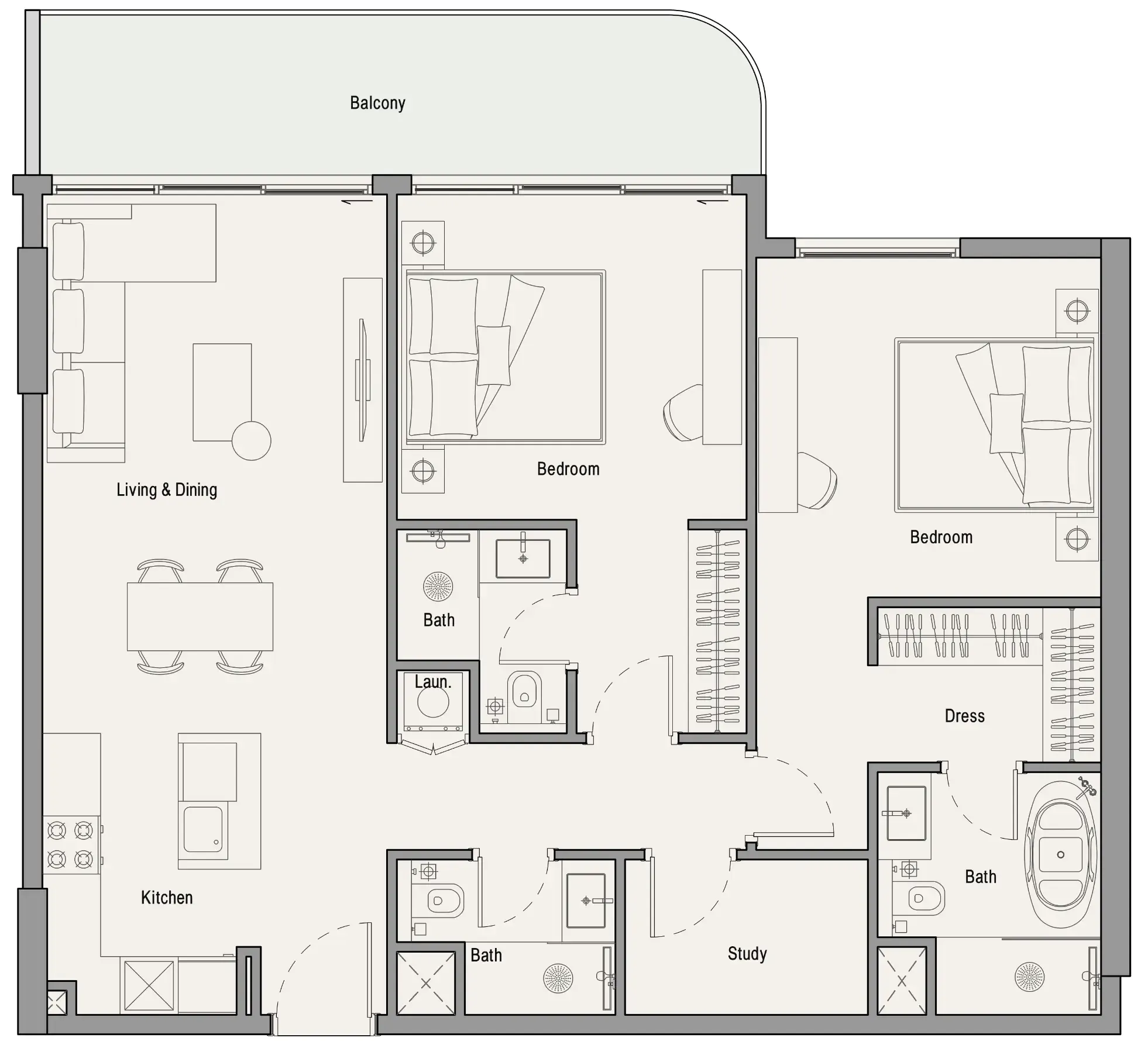 2 bedroom layout