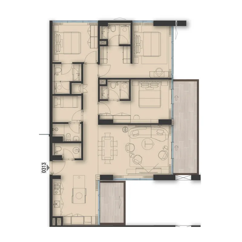 3 bedroom layout