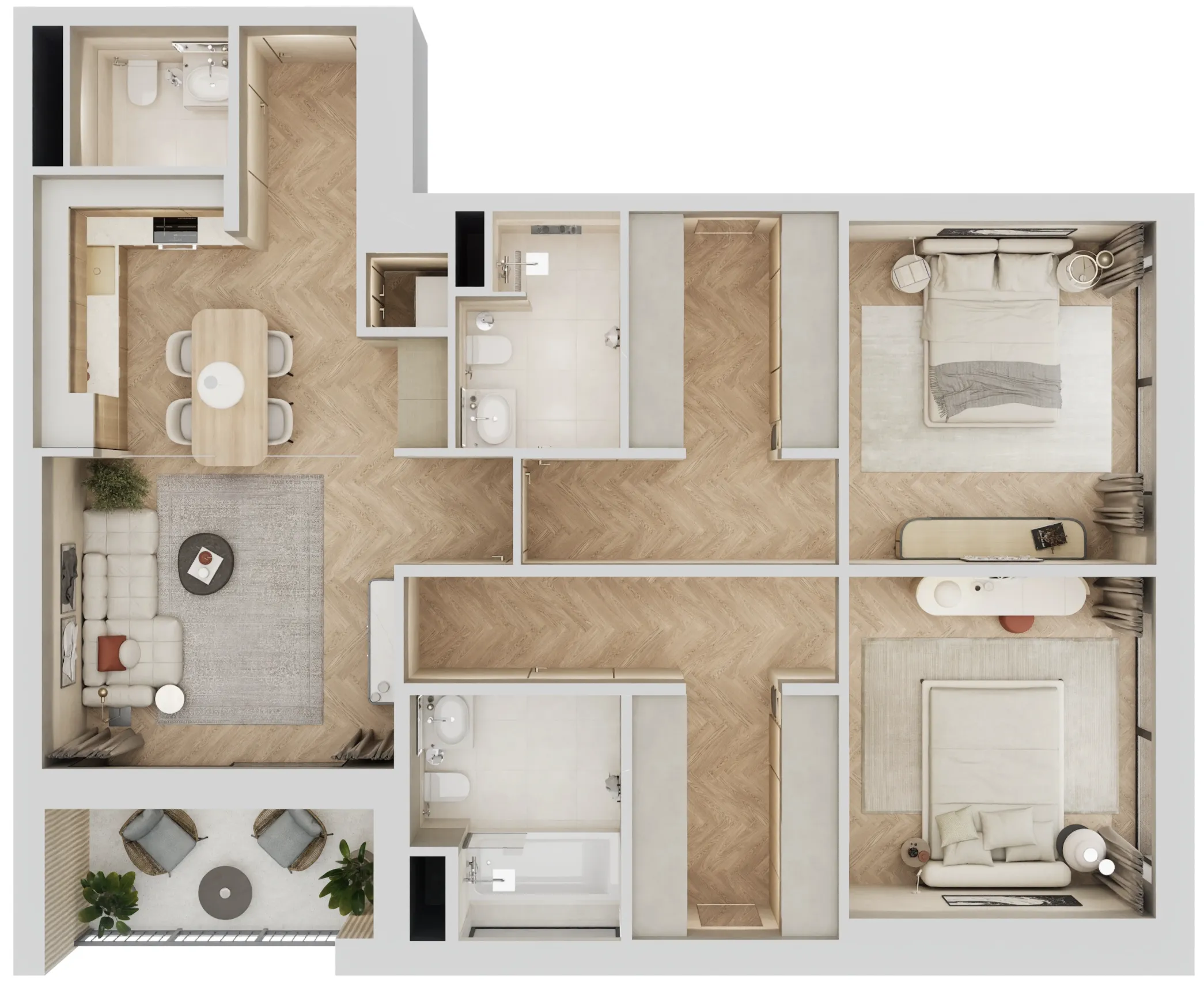 2 bedroom layout