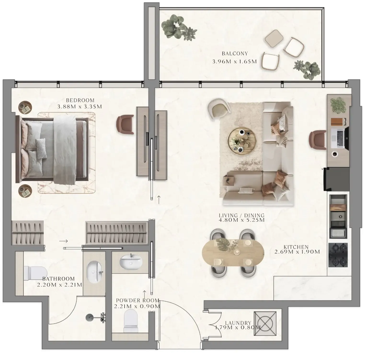 1 bedroom layout