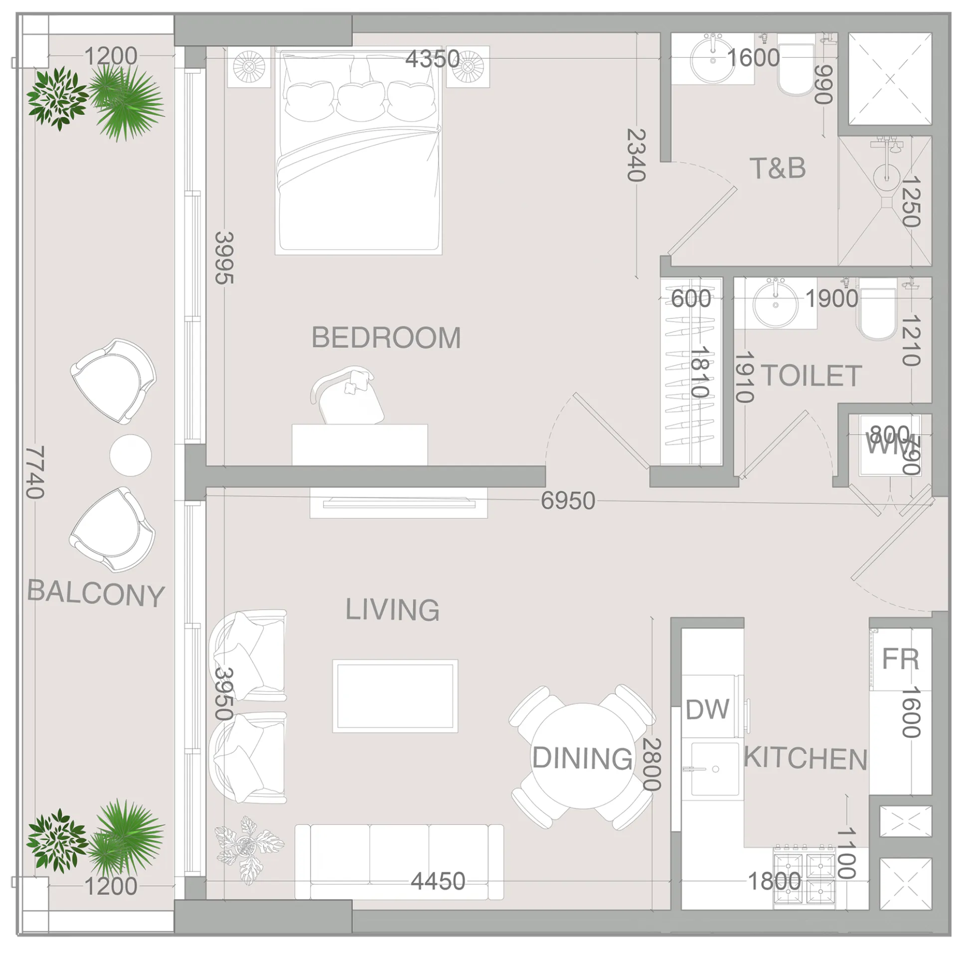 1 bedroom layout
