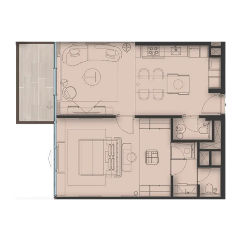 1 bedroom layout