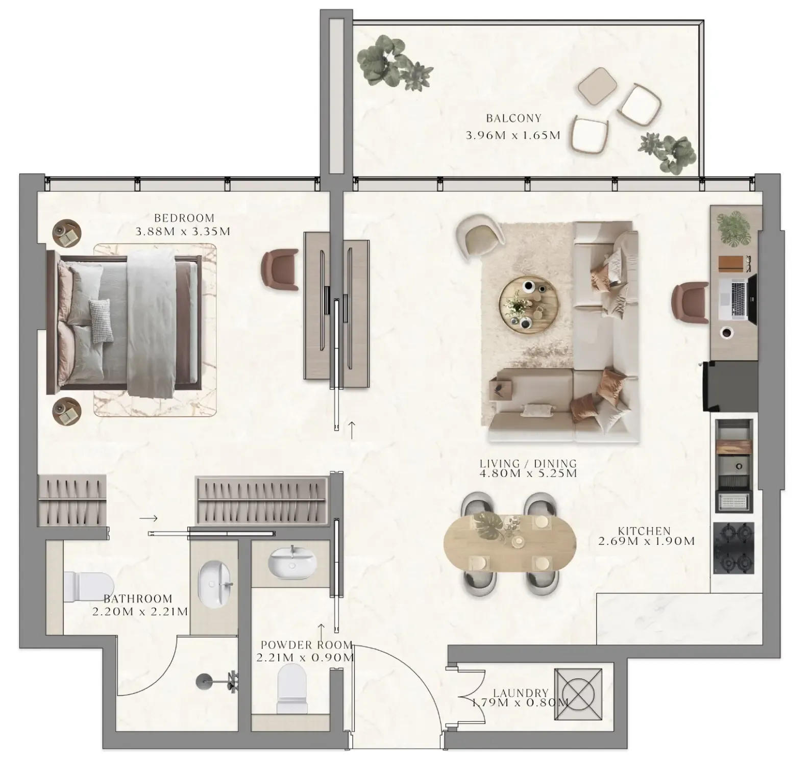 1 bedroom layout
