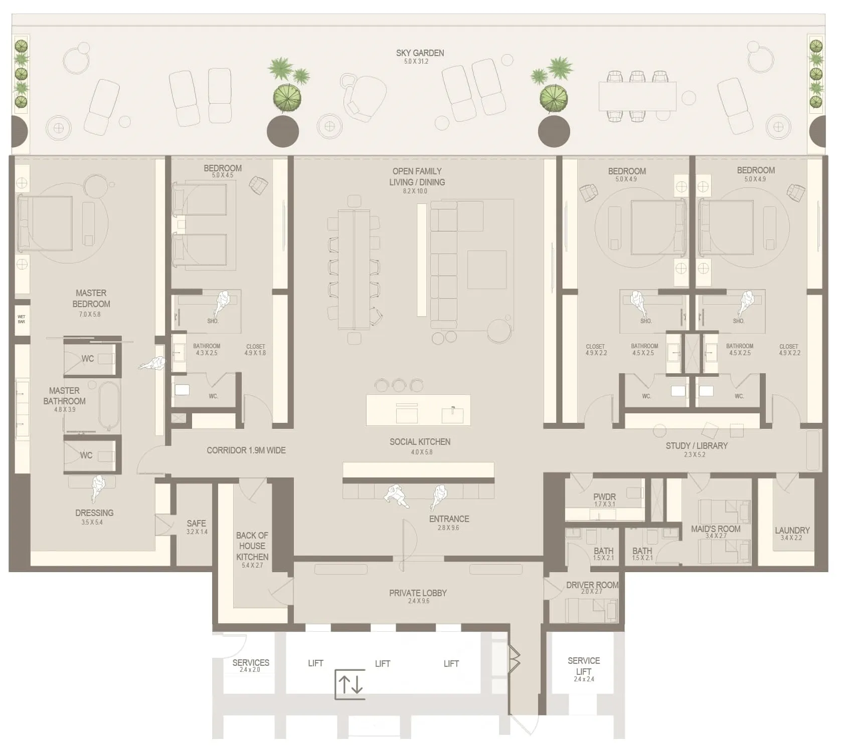 4 bedroom layout