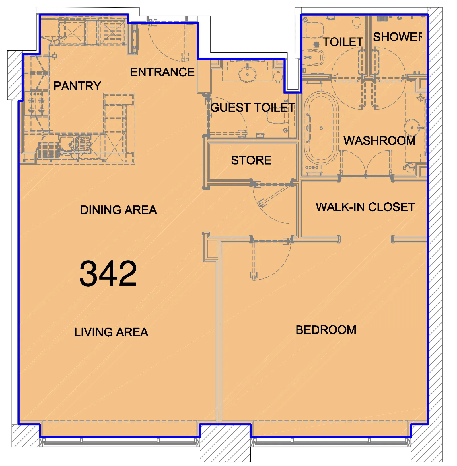 1 bedroom layout