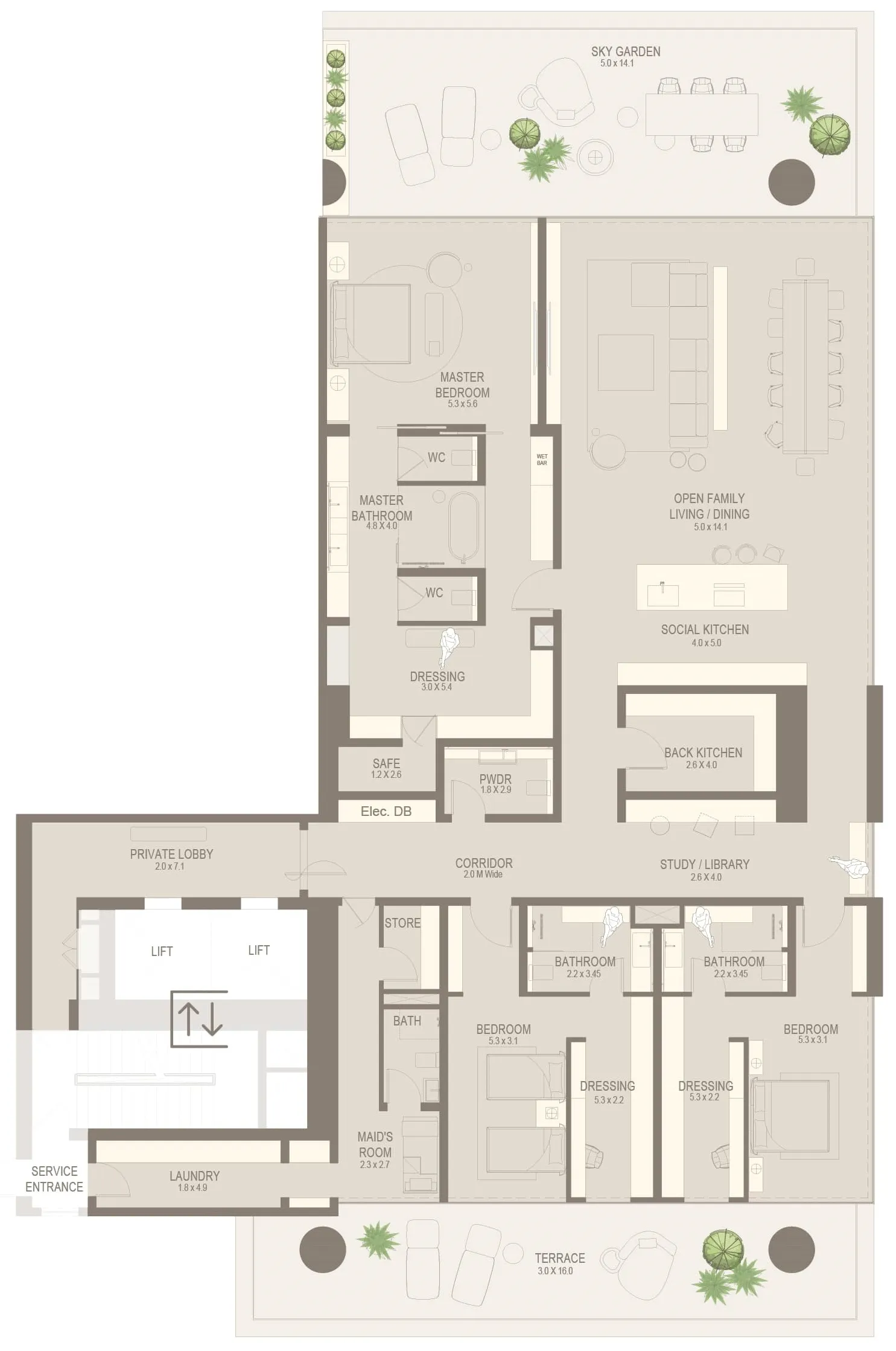 3 bedroom layout