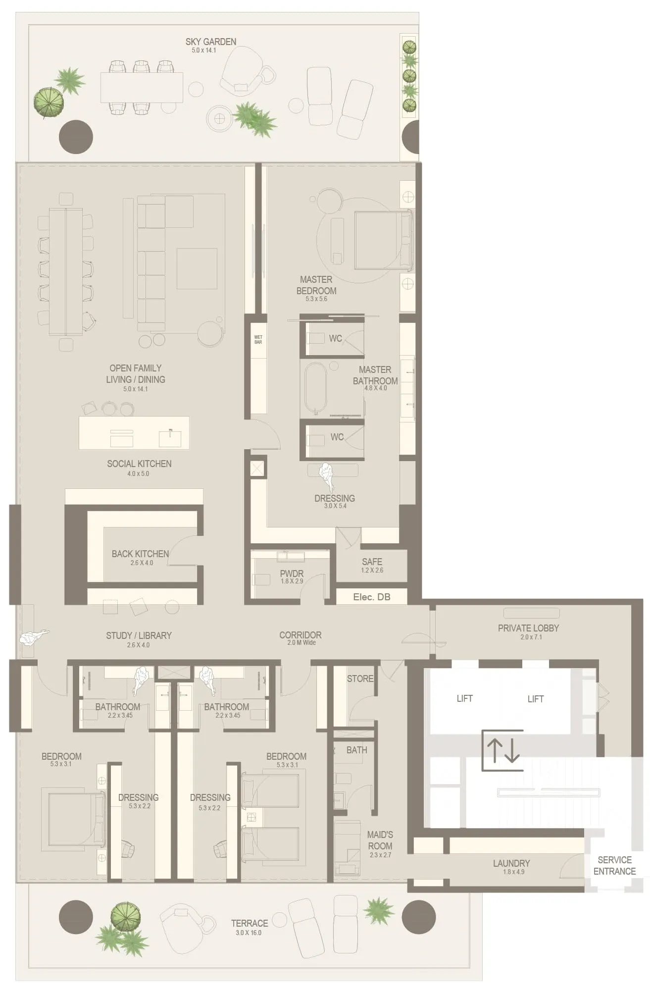 3 bedroom layout