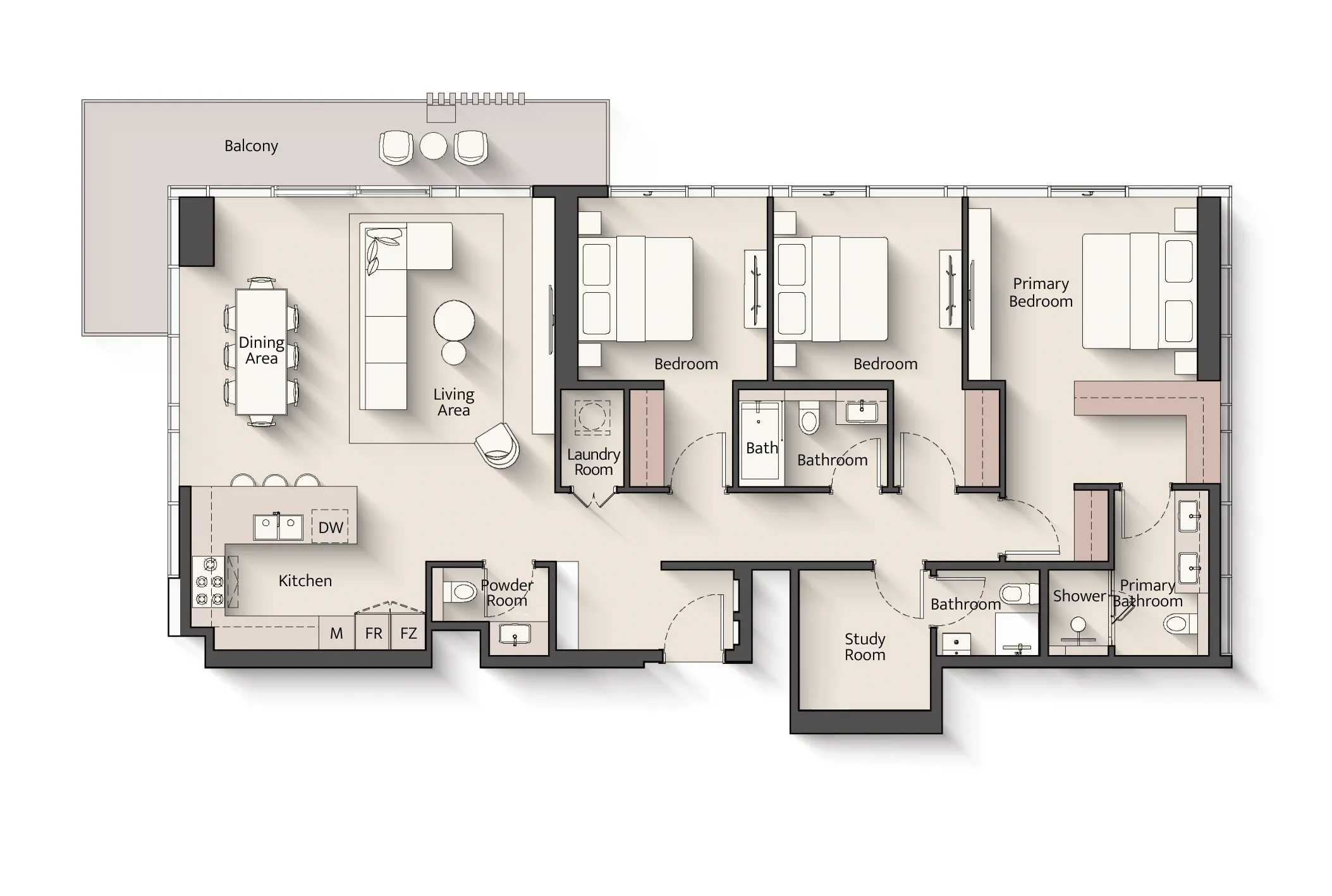 3 bedroom layout