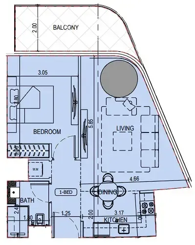 1 bedroom layout