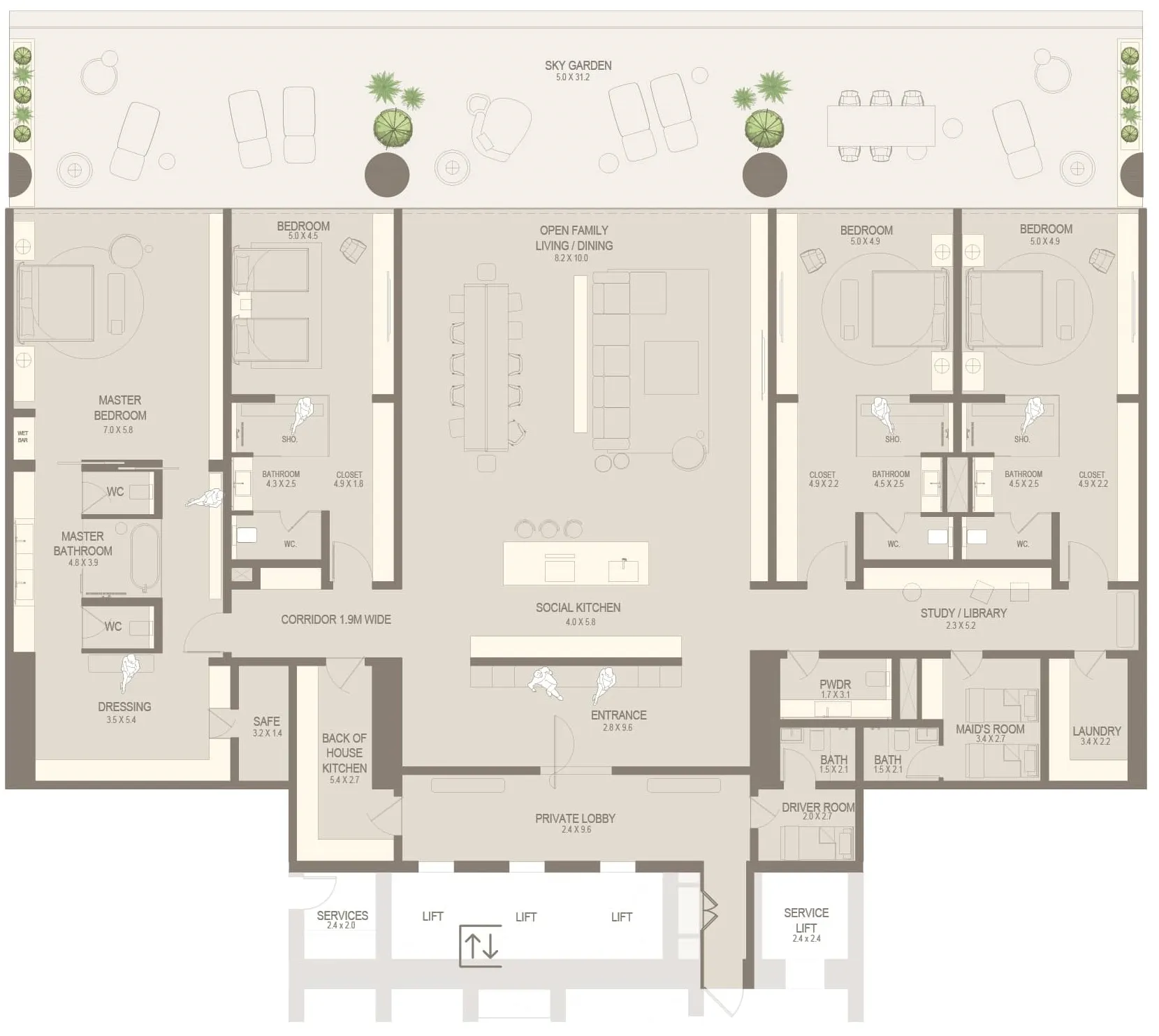 4 bedroom layout