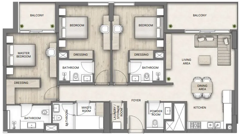 3 bedroom layout
