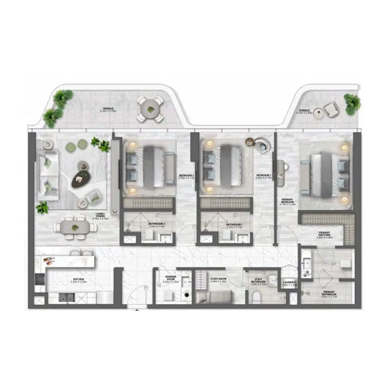 3 bedroom layout