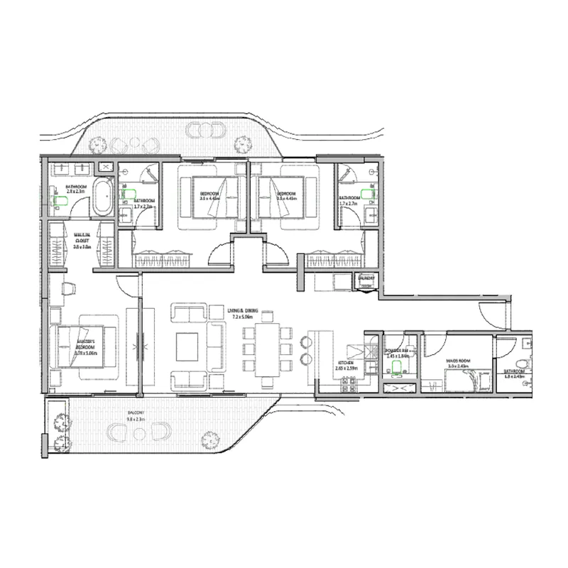 2 bedroom layout