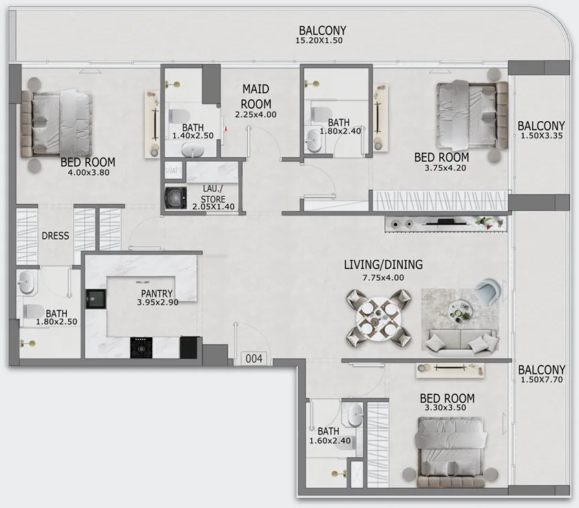 3 bedroom layout