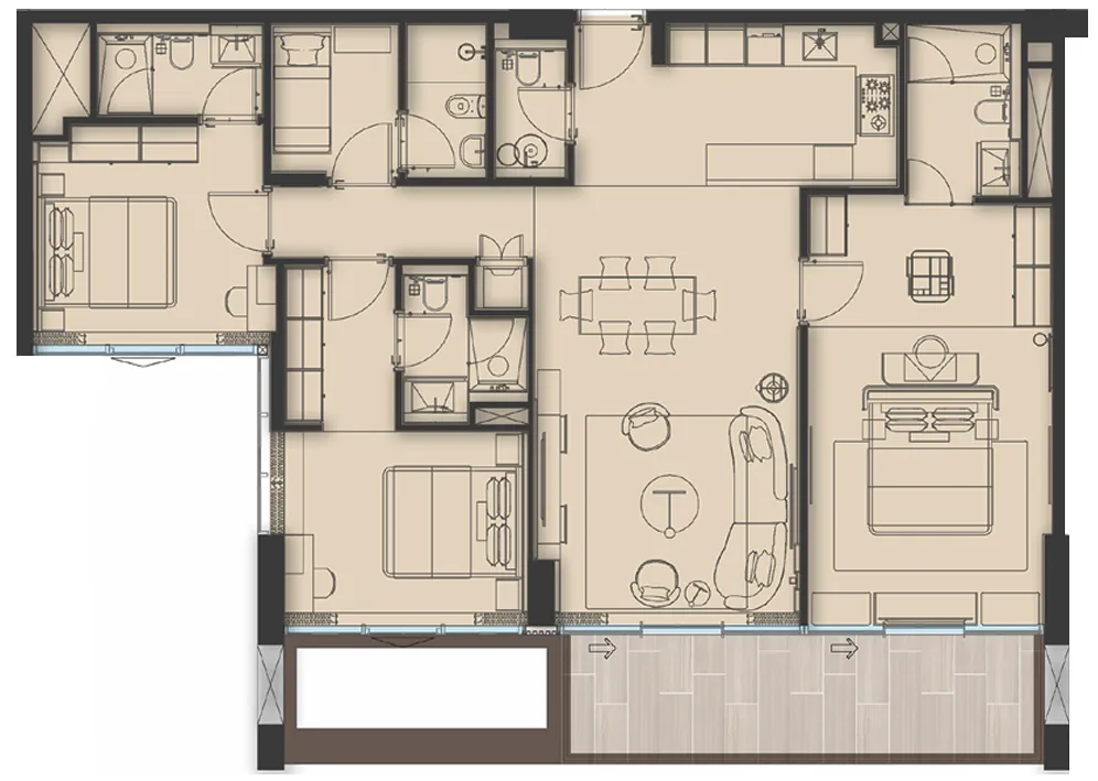 3 bedroom layout