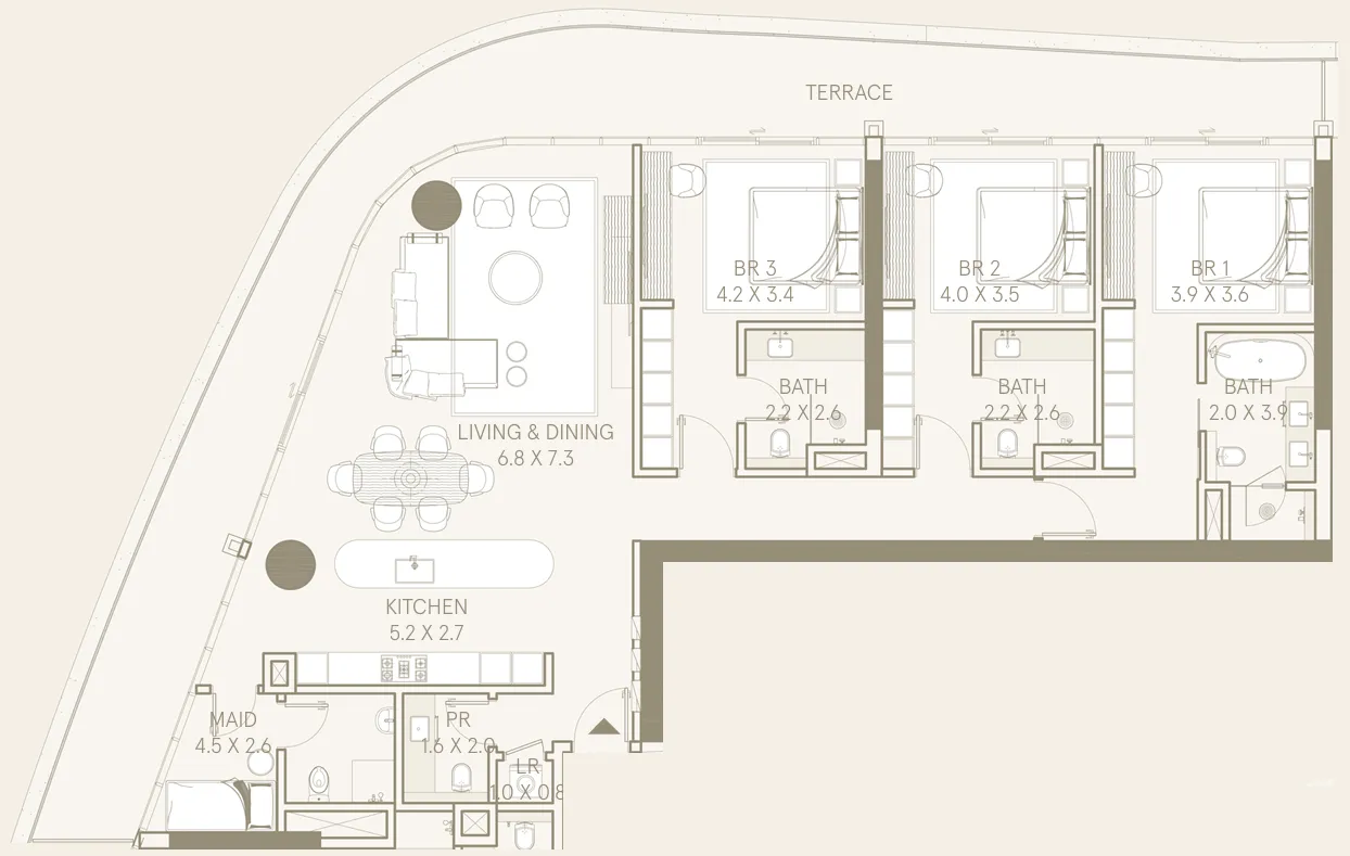 3 bedroom layout