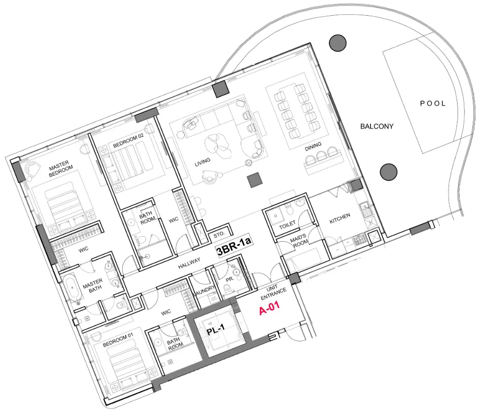 3 bedroom layout
