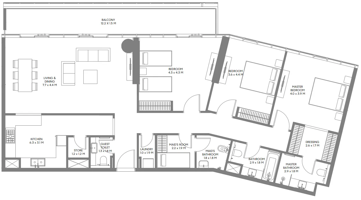 3 bedroom layout