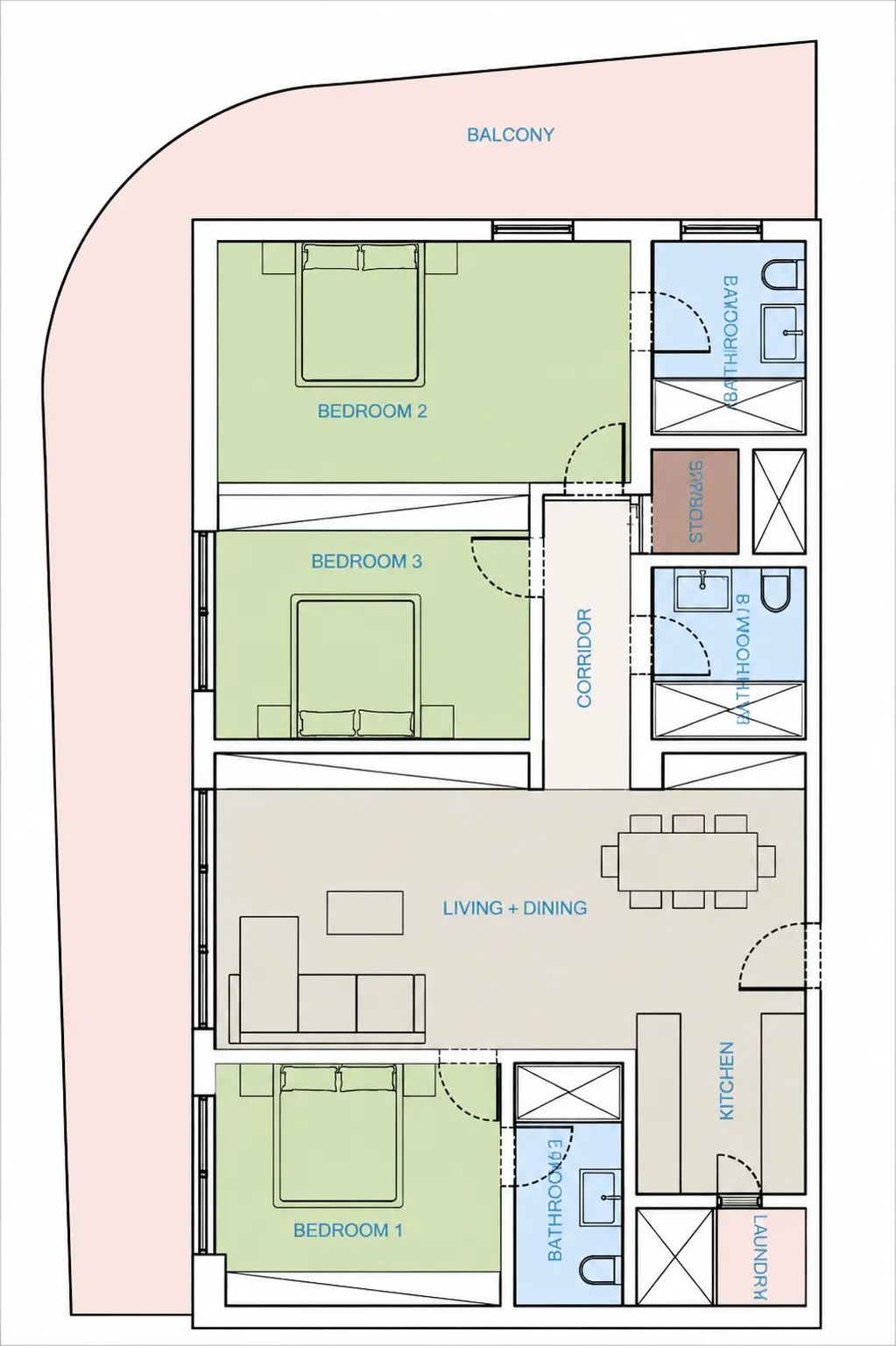3 bedroom layout