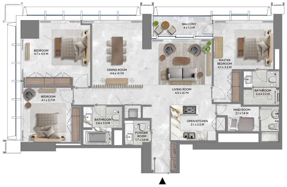 3 bedroom layout