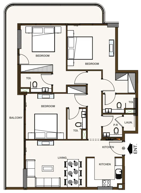 3 bedroom layout