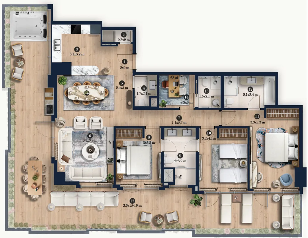3 bedroom layout
