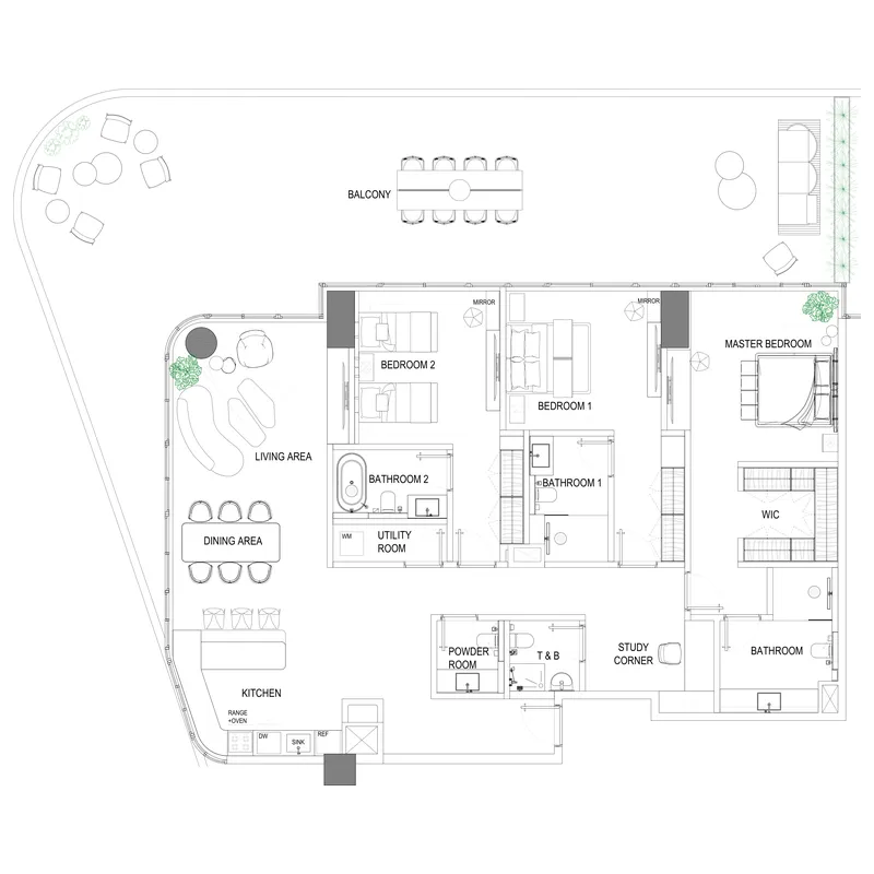 3 bedroom layout
