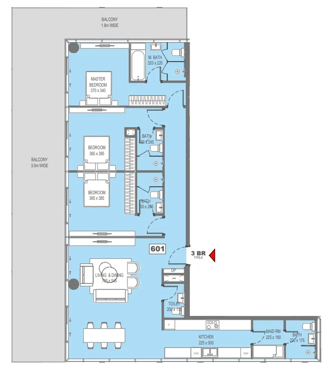 3 bedroom layout