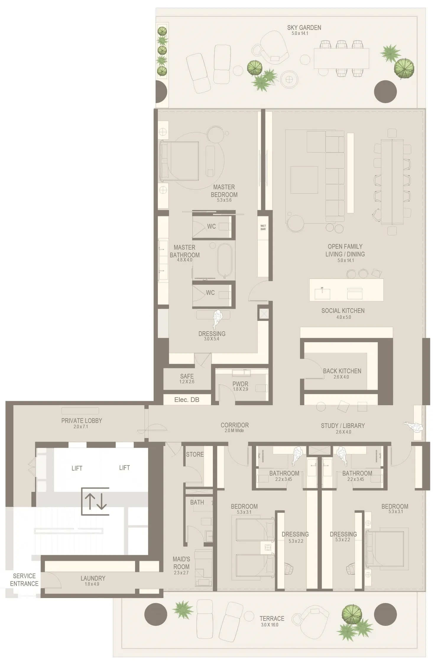 3 bedroom layout