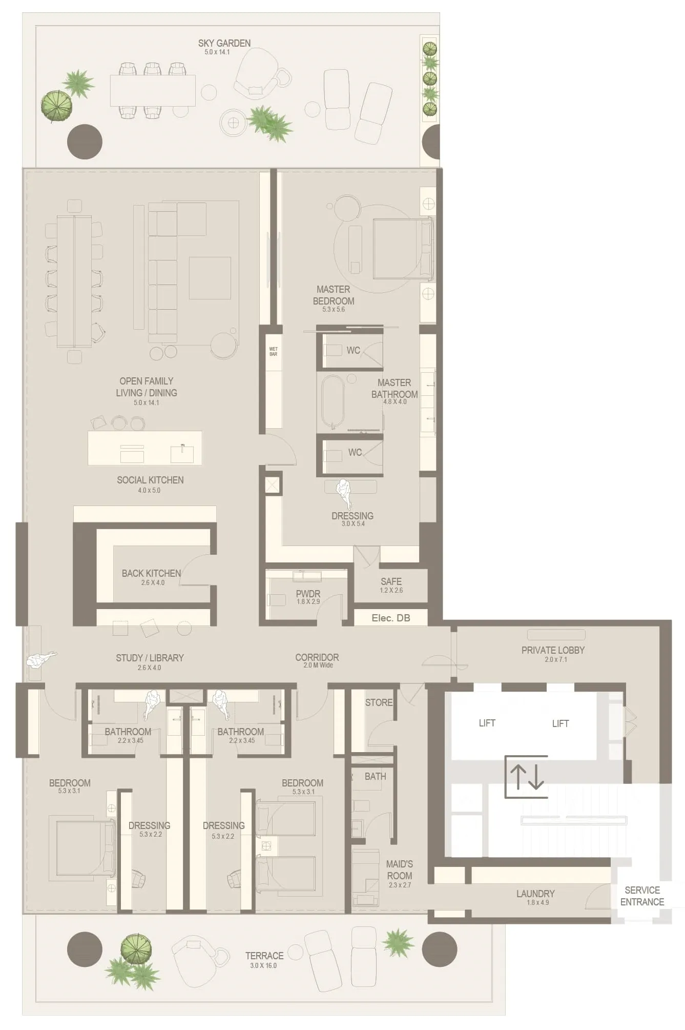 3 bedroom layout
