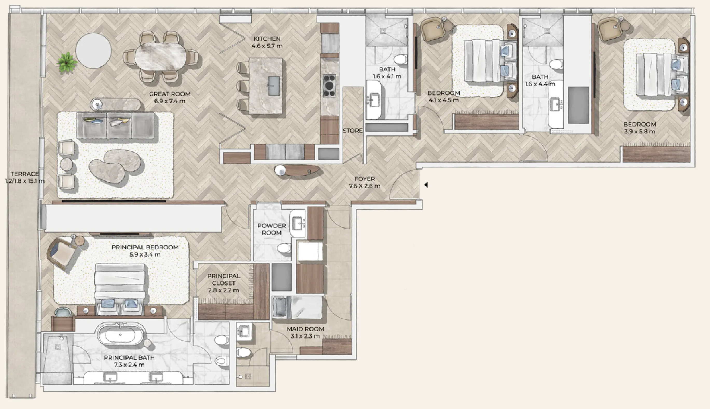 3 bedroom layout