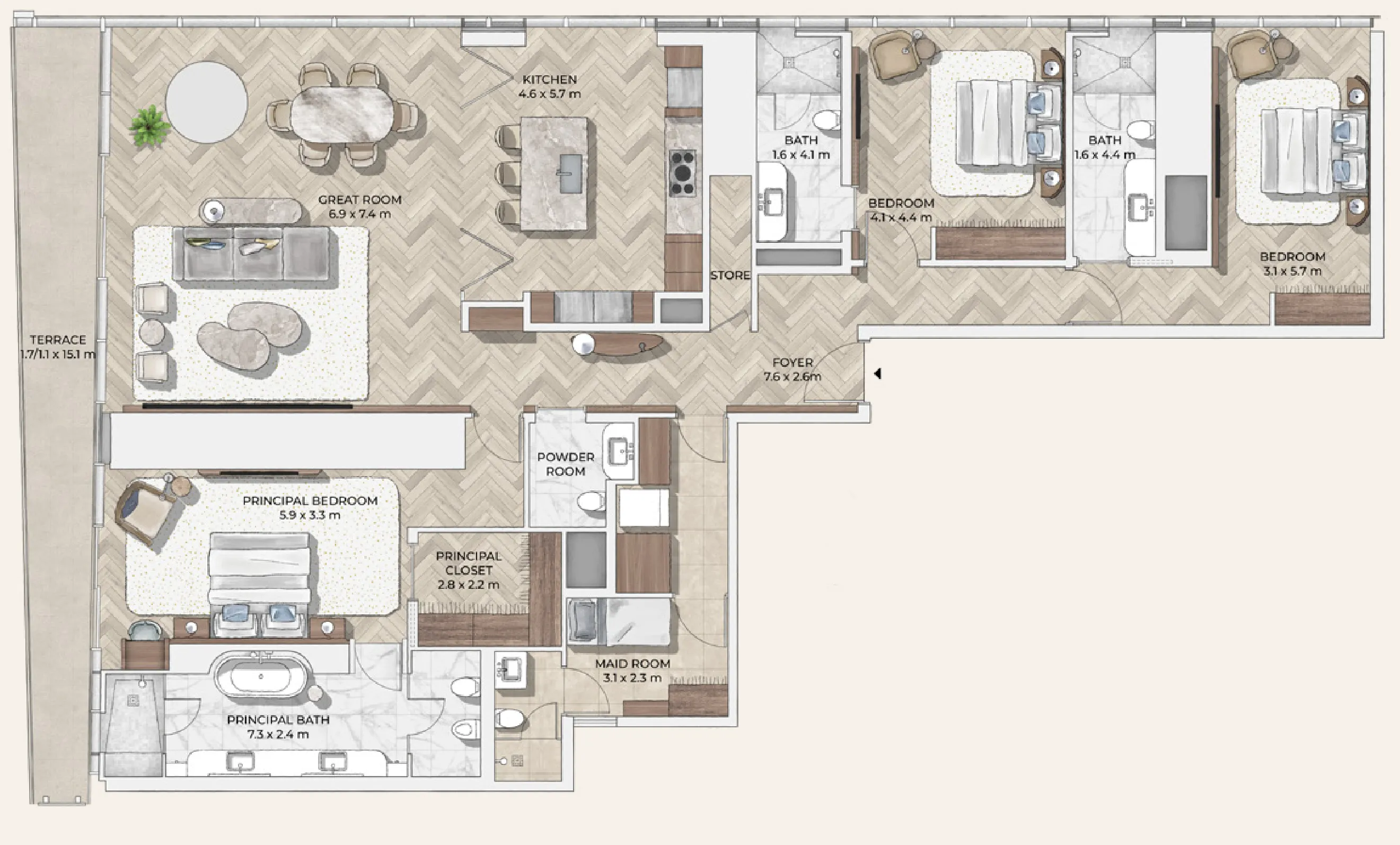 3 bedroom layout