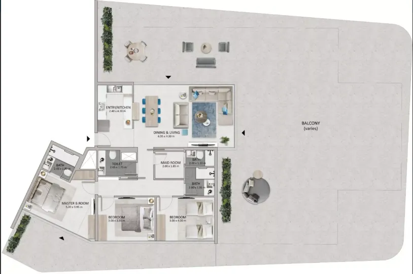 3 bedroom layout