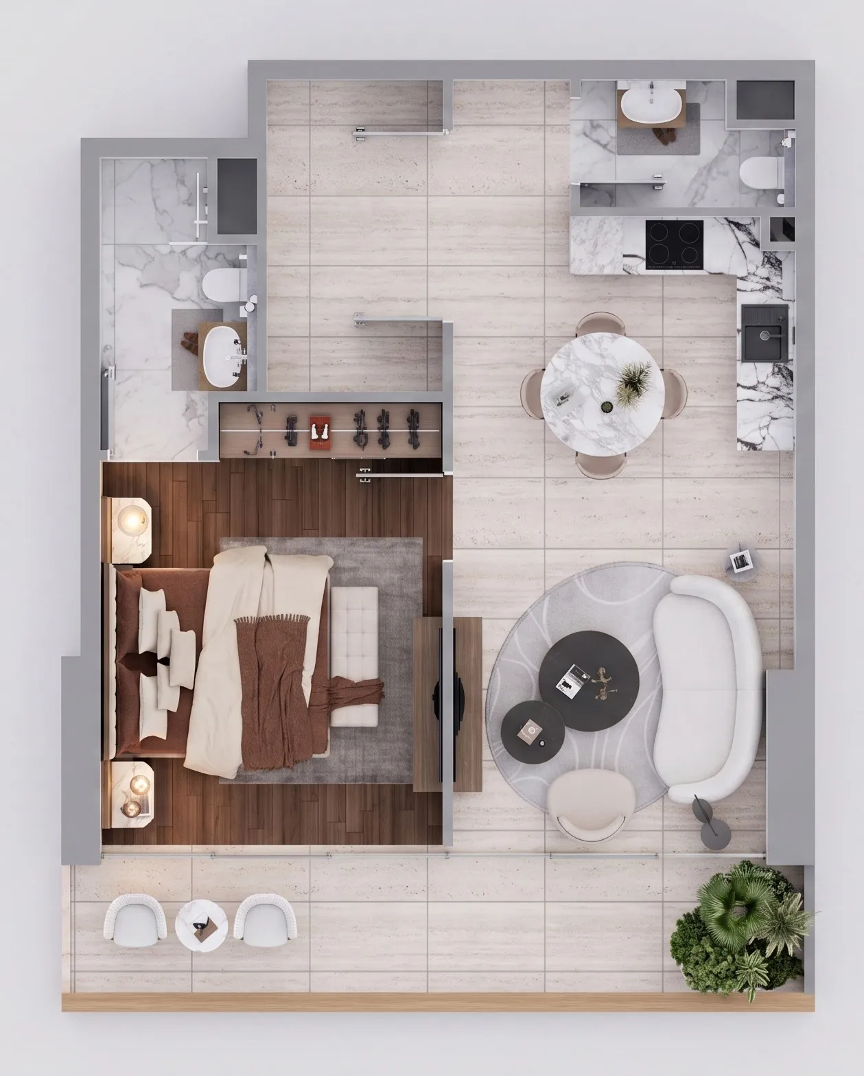 1 bedroom layout
