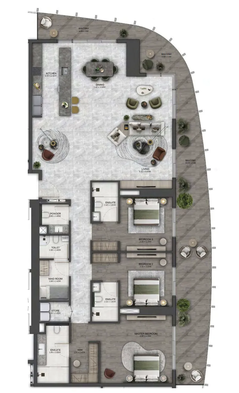 3 bedroom layout