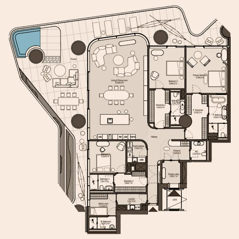 3 bedroom layout