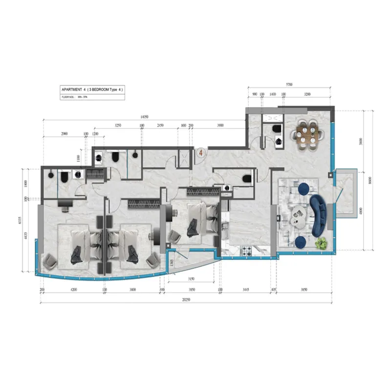 3 bedroom layout