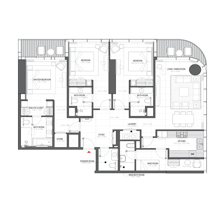 3 bedroom layout