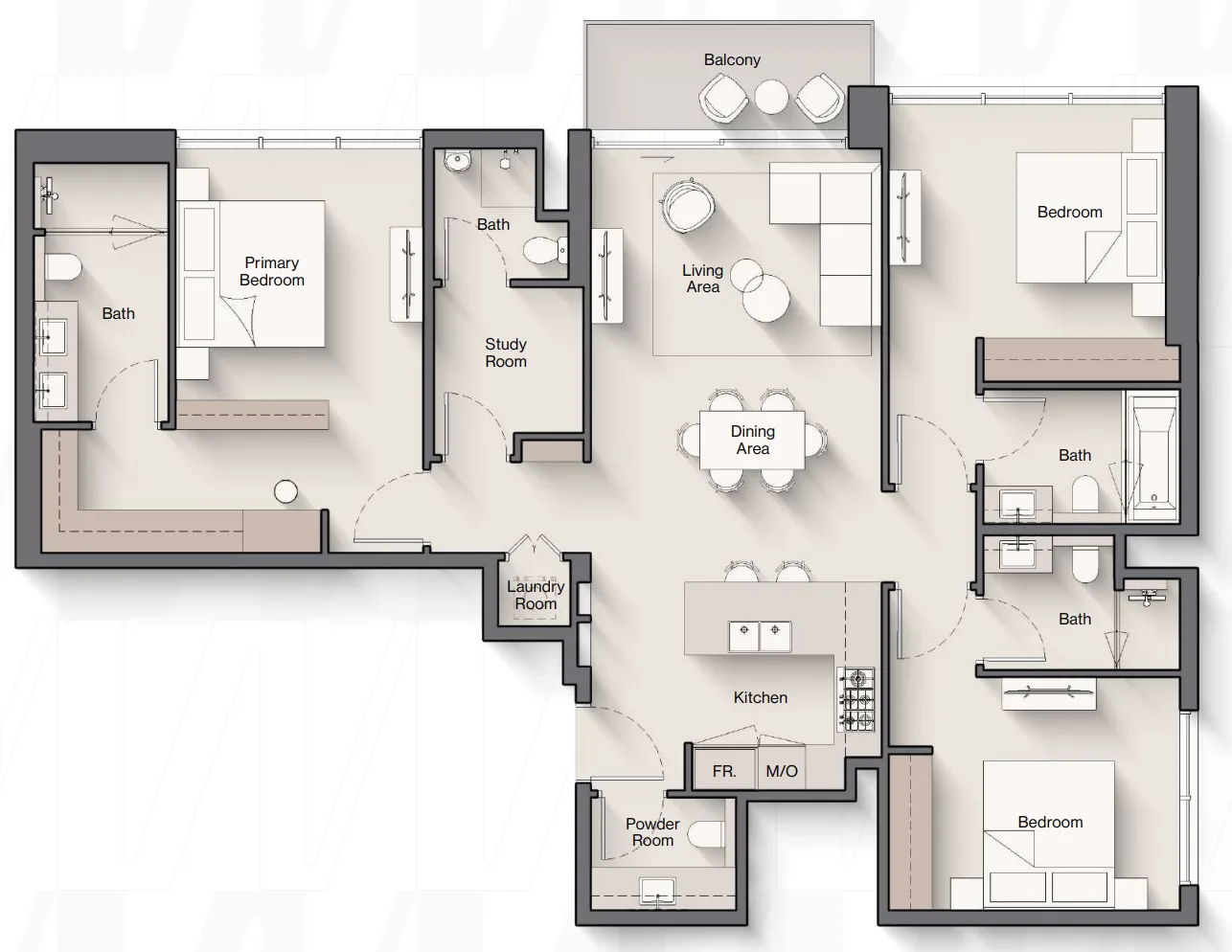 3 bedroom layout