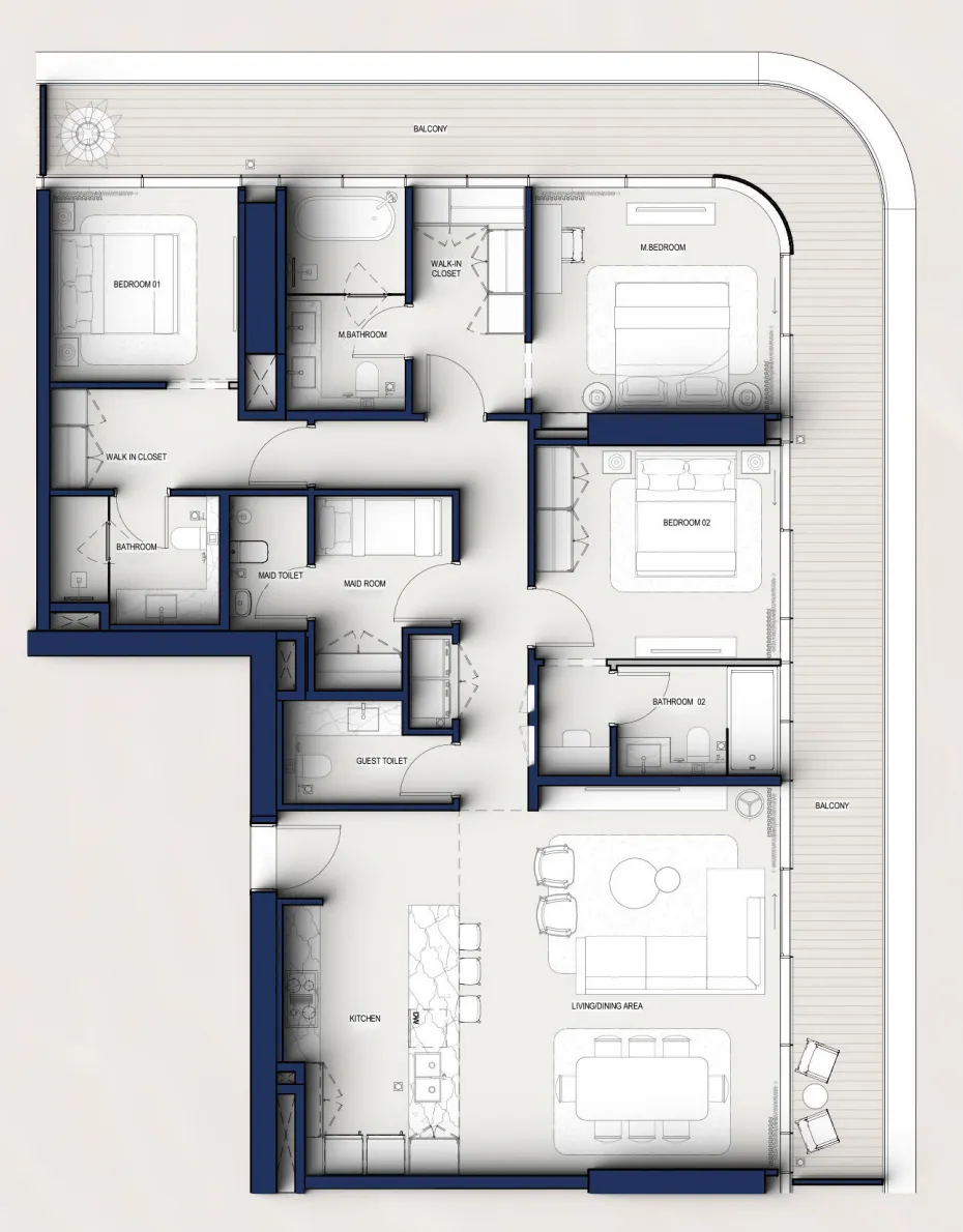 3 bedroom layout