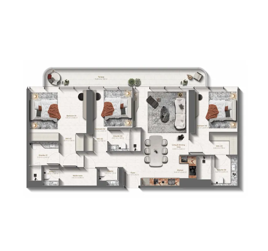 3 bedroom layout