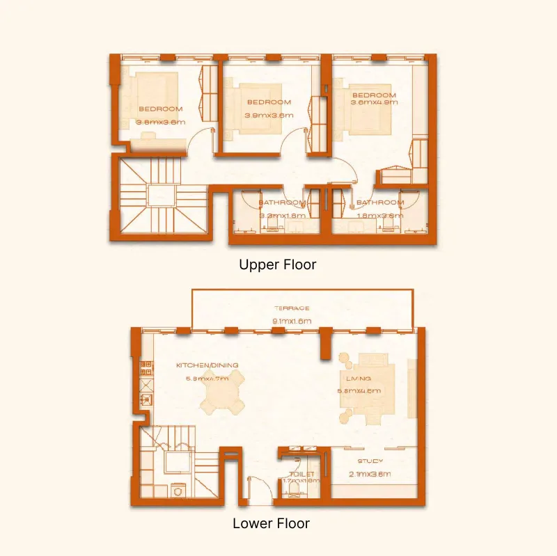 3 bedroom layout