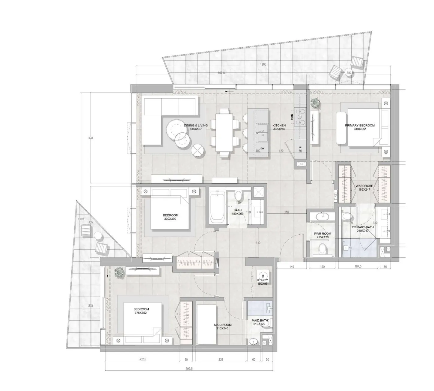 3 bedroom layout