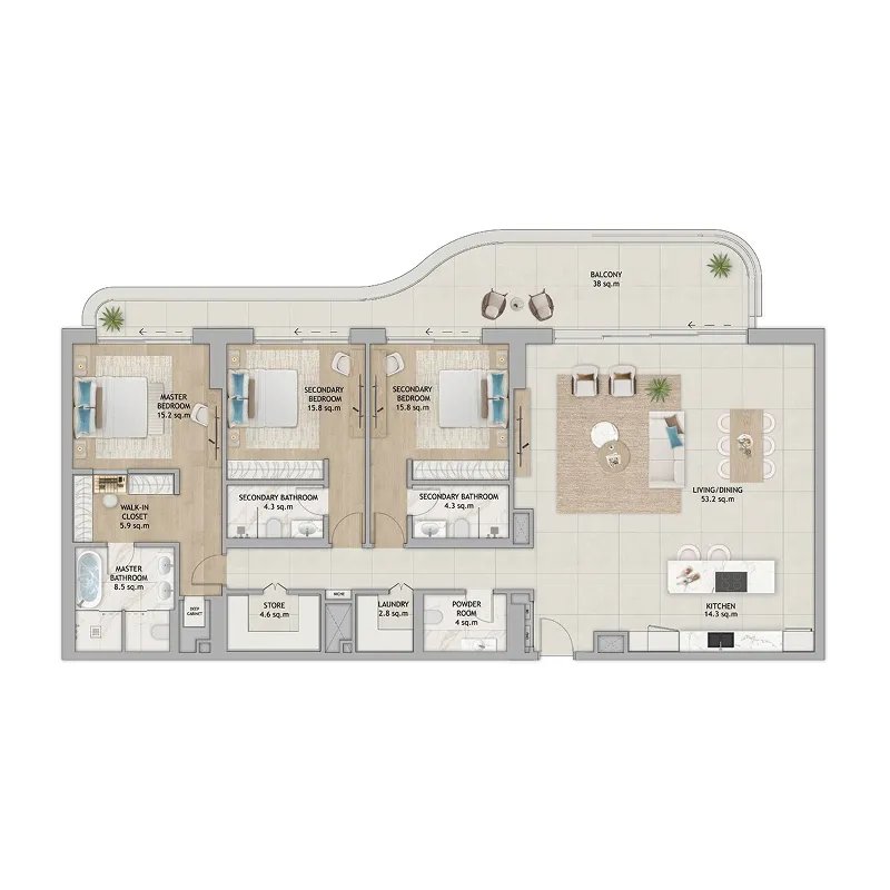 3 bedroom layout