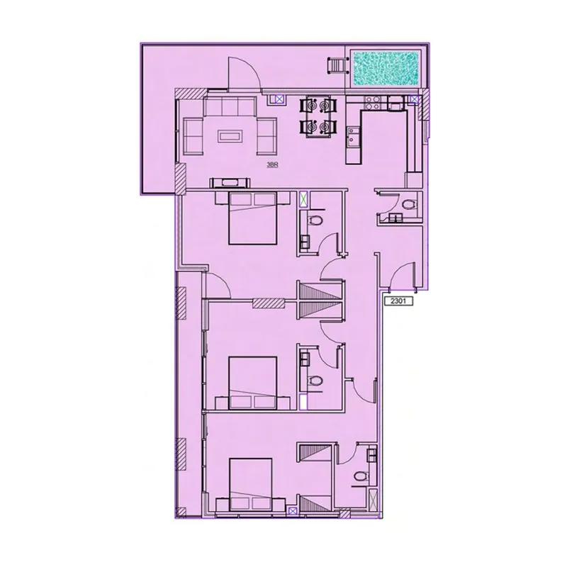 3 bedroom layout