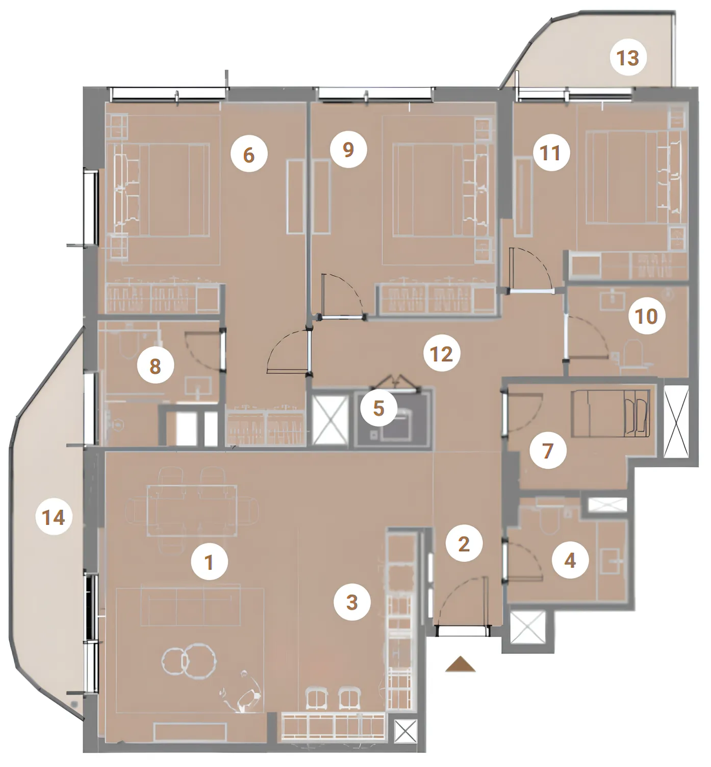 3 bedroom layout