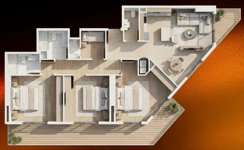 3 bedroom layout