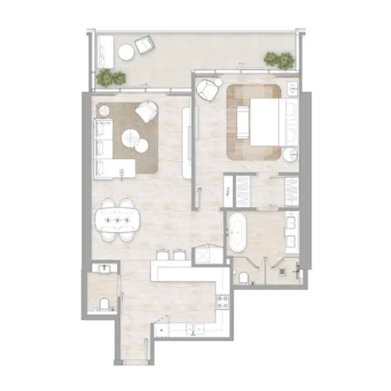 1 bedroom layout