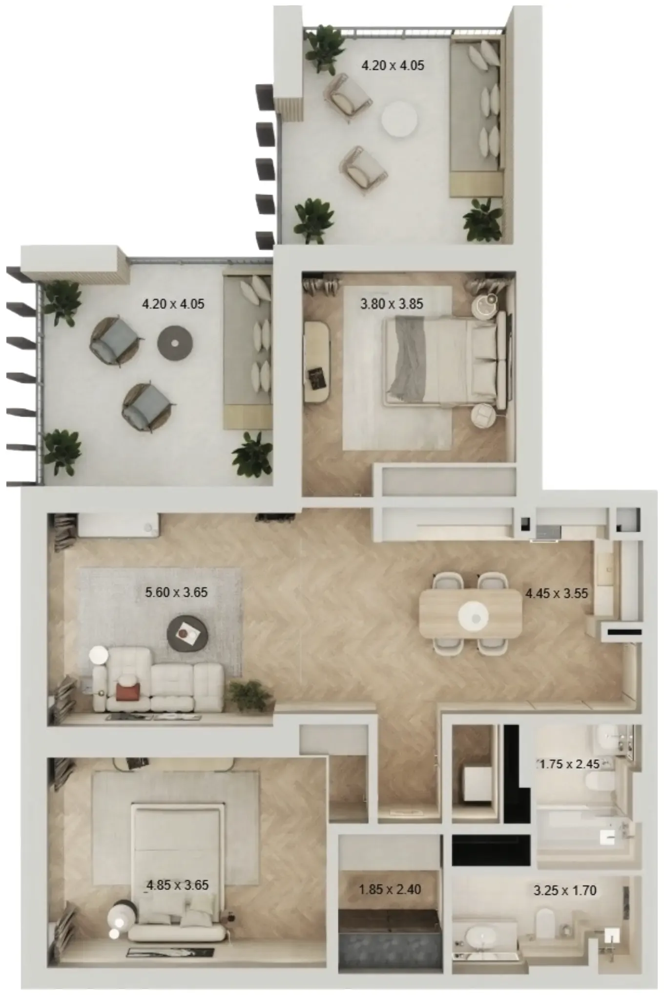 2 bedroom layout