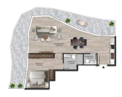 1 bedroom layout